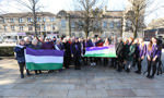 Provost Douglas McAllister was joined by elected members, local residents and school pupils in a flag-raising ceremony to celebrate International Women’s Day.