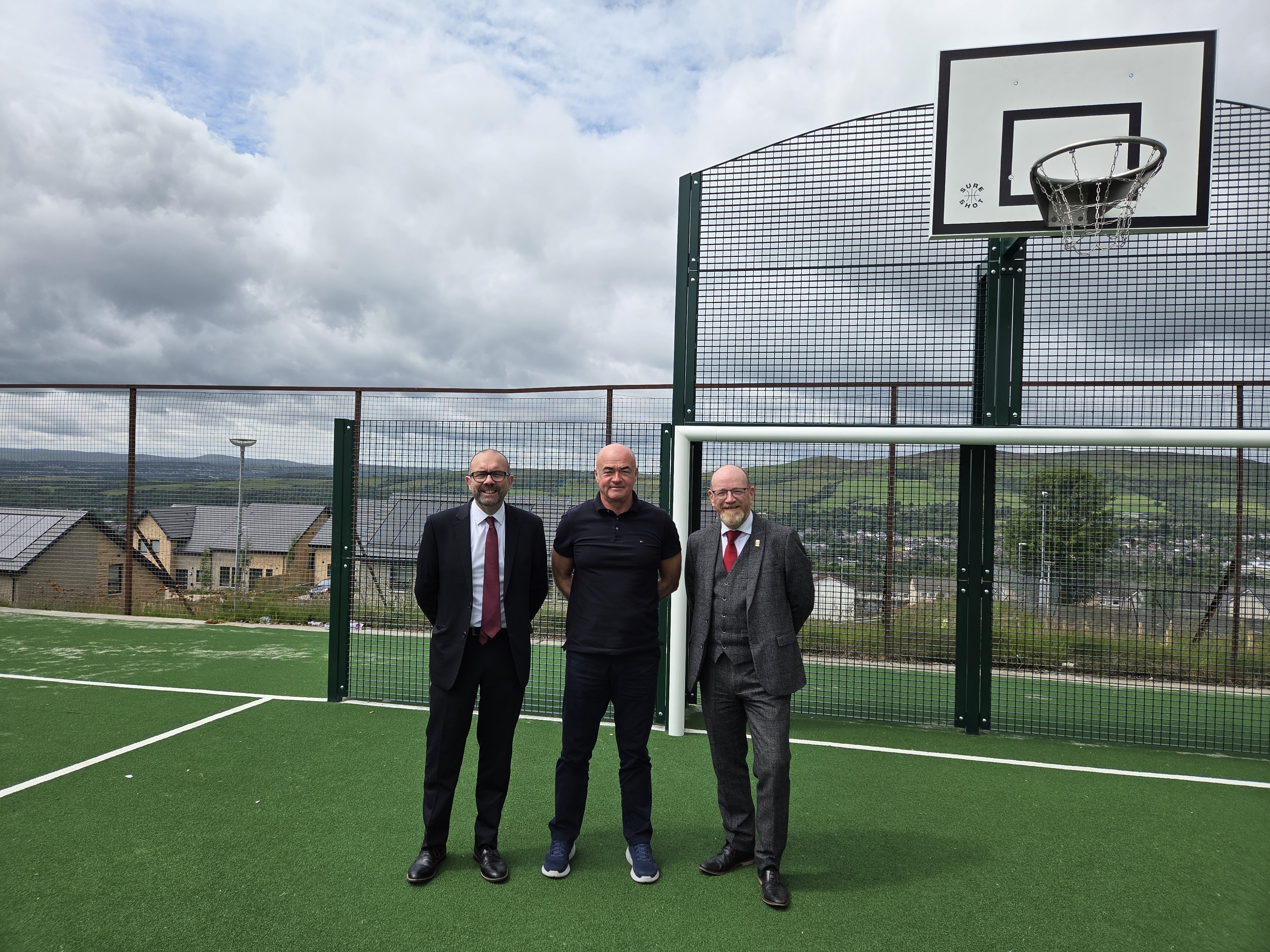 Councillor David McBride, Greenspace Manager Ian Bain and Councillor Lawrence O'Neill
