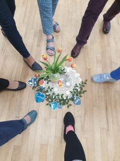 Feet in a circle