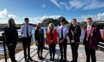 Pupils from Dumbarton Academy, Our Lady and St Patrick's and Vale of Leven Academy stand with Councillor Claire Steel 