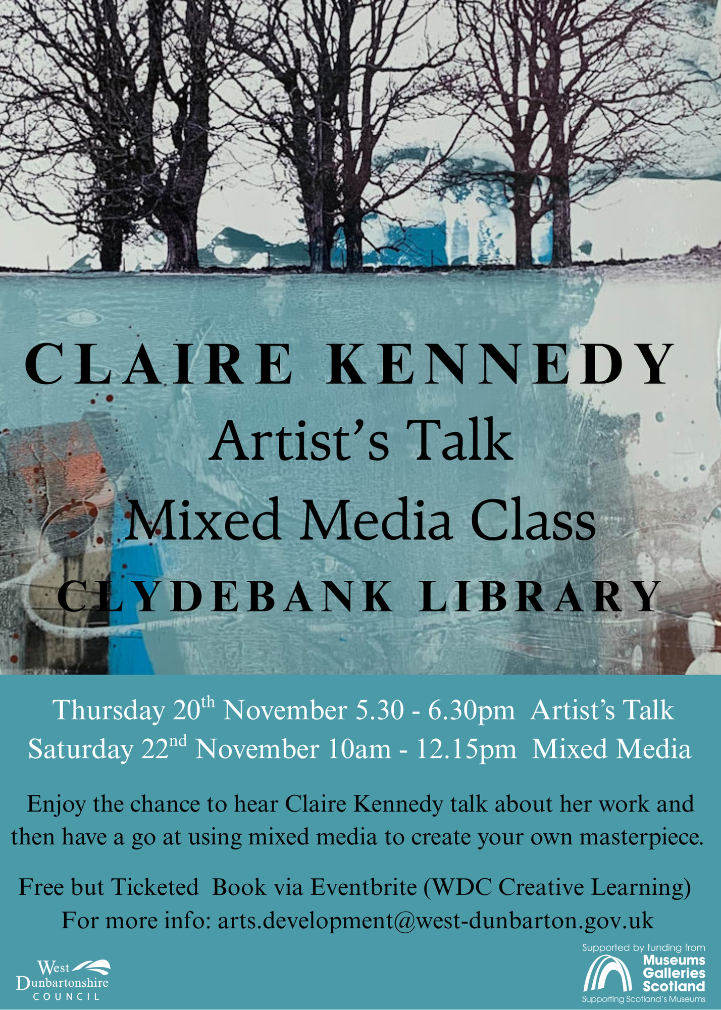Brochure for Claire Kennedy, Artists talk
