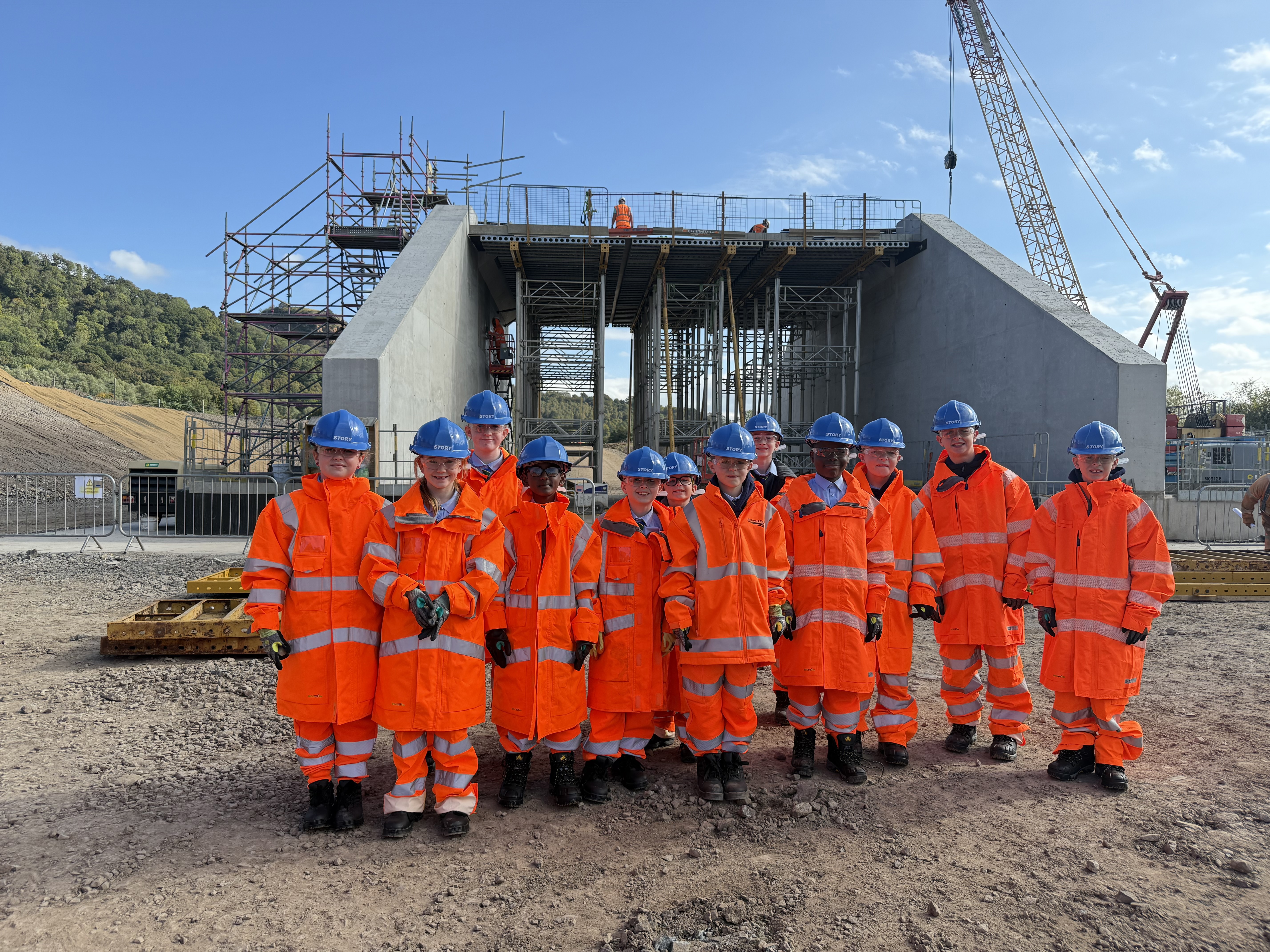 School children at Exxon site
