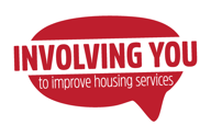 Branding image showing the words INVOLVING YOU to improve housing services.