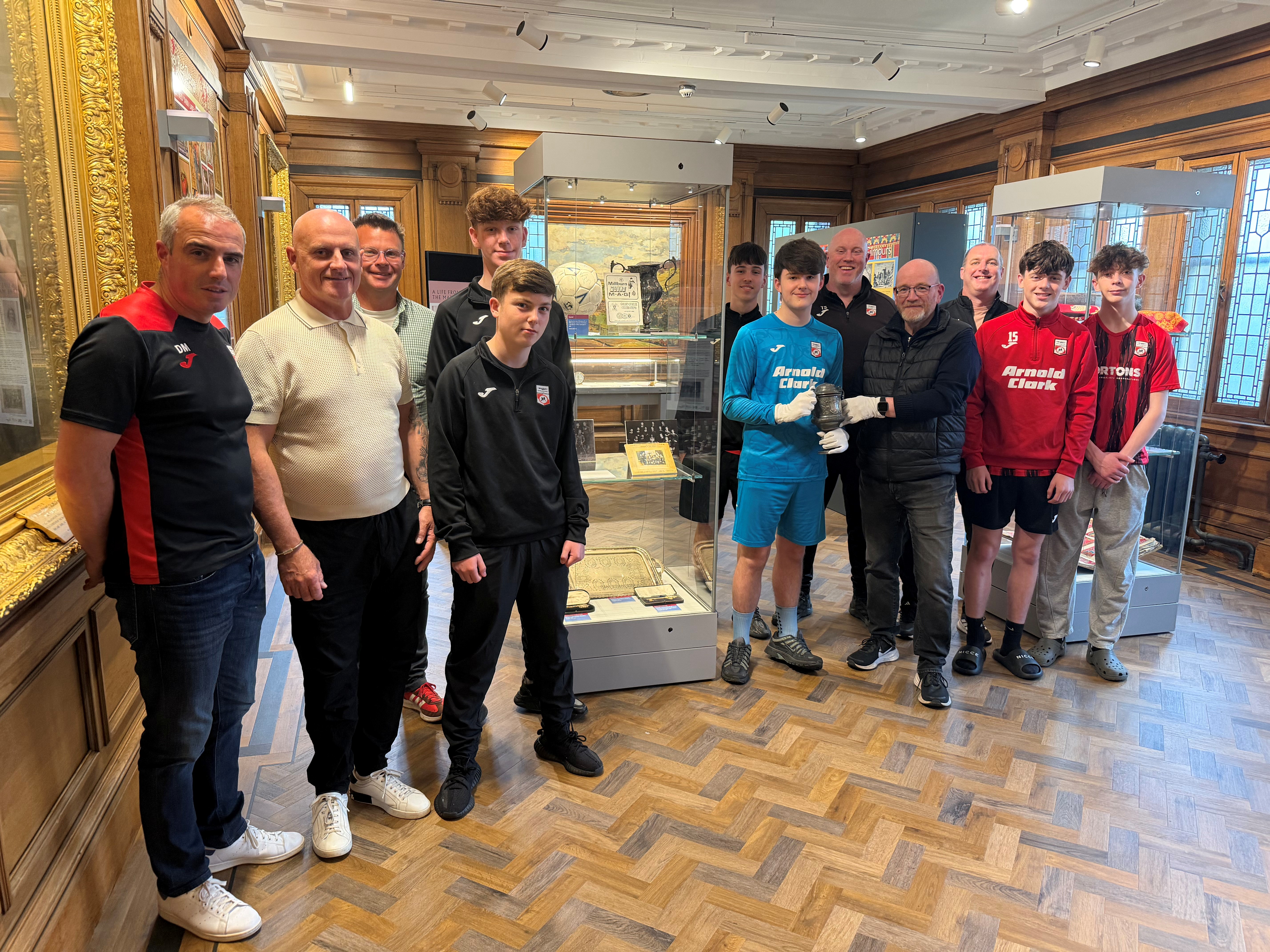 Renton WC CLLR Lawrence O'neill, Coaches And Players Renton Craigandro And Andrew Graham WDC with the original World Cup