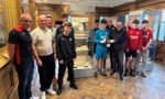 Renton WC CLLR Lawrence O'neill, Coaches And Players Renton Craigandro And Andrew Graham WDC with the original World Cup