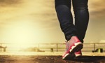 walking at sunrise