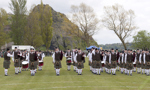 Glasgow Skye Pipe Band at the Scottish Pipe Band Championships in 2012 with the famous Dumbarton Rock as the scenic backdrop