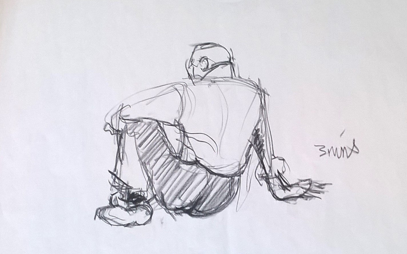 Figure drawing artwork by artist Coll Hamilton featured as part of the RSA 200 programme.
