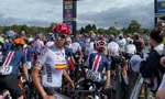 UCI start line for the Women’s Elite Road Race on Sunday