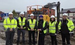 Councillor Gurpreet Singh Johal and officials from West Dunbartonshire Council and The JR Group at the sod-cutting ceremony for the Bank Street sheltered housing development in Alexandria.