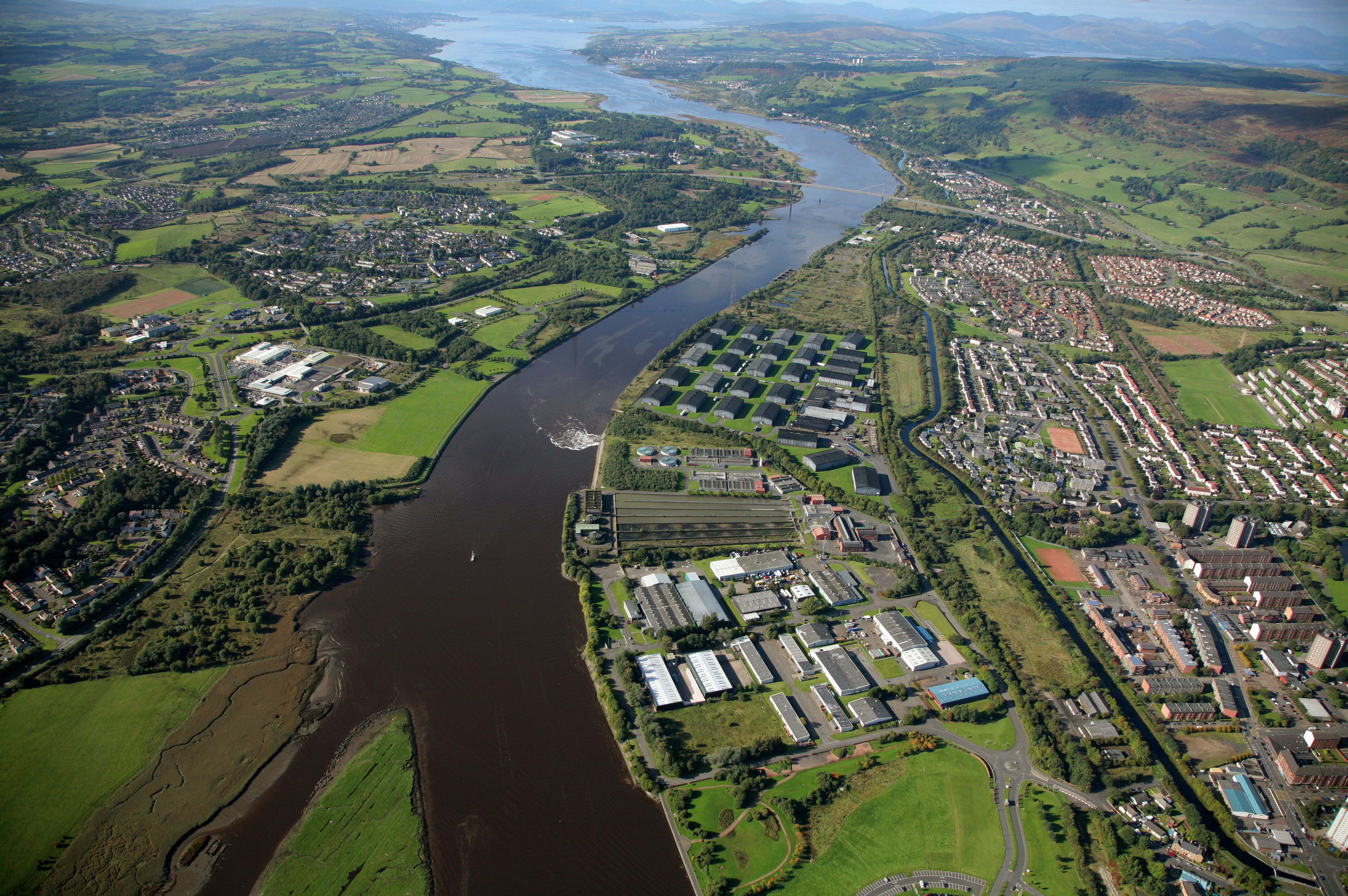 Aerial view of Clyde waterfront